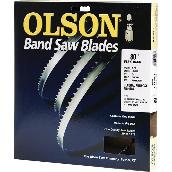 Olson Saw Olson 80 In. x 1/4 In. 6 TPI Skip Flex Back Band Saw Blade FB14580DB - main